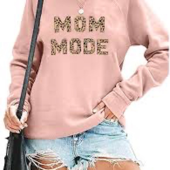 Mom Mode Pink Animal Print Pull Over Sweatshirt-Lg - Picture 2 of 7